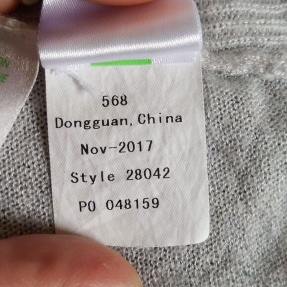 Lilly Pulitzer cashmere blend open front gray cardigan sweater with fringe S - Picture 6 of 6